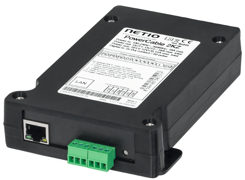 NETIO Netzwerksteckdose 2 Port Switching Metering W-LAN PowerCable 2KZ